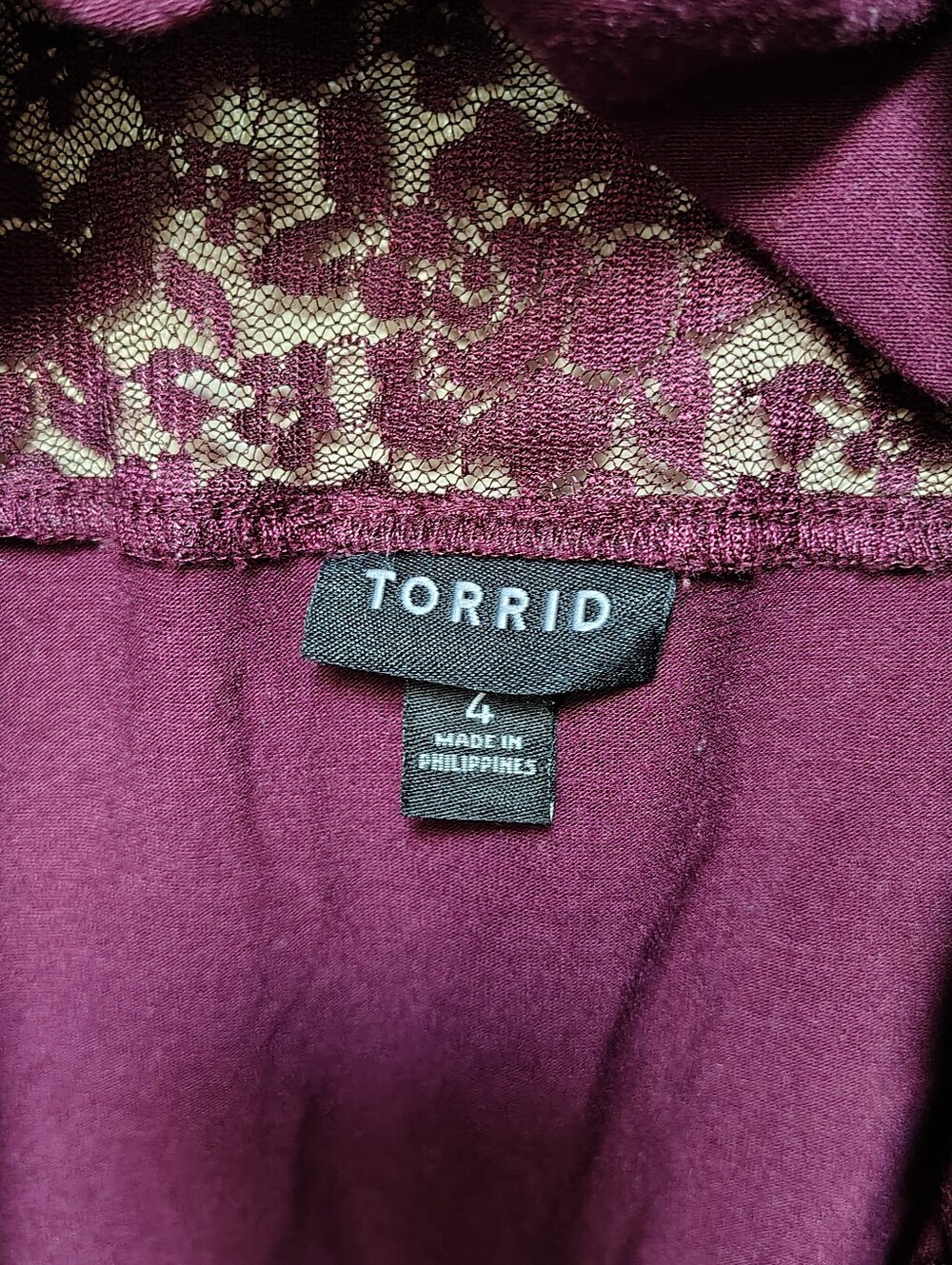 Torrid Burgundy Lace Yoke Dress - Picture 3 of 4